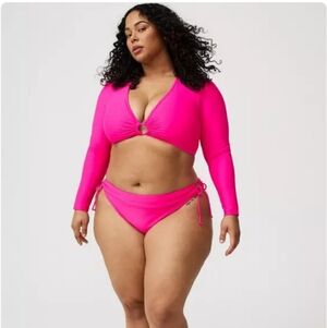 Torrid Wire-Free O-Ring Long Sleeve Swim Top